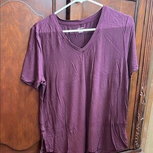 Jockey Women's Short Sleeve V-Neck Top in Plum